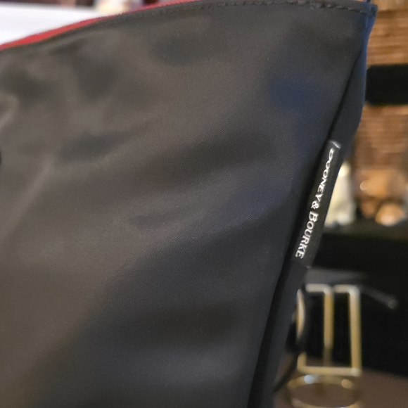 Dooney & Bourke Black Tote with Brown Leather Straps - Picture 2 of 6